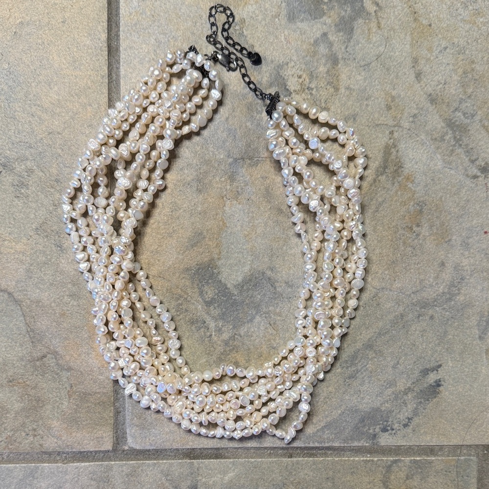 Elegant Pearl Multi-Strand Necklace
